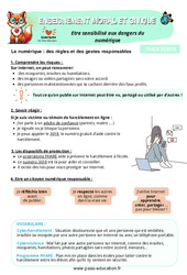 Leçon Être sensibilisé aux dangers du numérique - Cours, Leçon - EMC : 6ème Harmos - Cycle 3 - PDF à imprimer