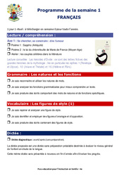 Semaine 1 - école à la maison IEF - Fiches  en libre téléchargement : 10ème Harmos