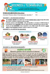 Exercice Exploitation humaine des ressources terrestres - Exercices - Edith Eprouvette : 7ème Harmos - Cycle 3 - PDF à imprimer