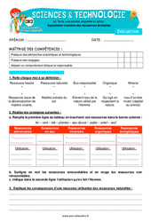 Evaluation Exploitation humaine des ressources terrestres - Examen Evaluation - Edith Eprouvette : 7ème Harmos - Cycle 3 - PDF à imprimer