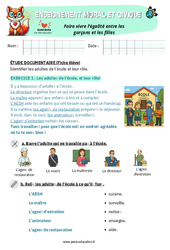 Identifier les adultes de l’école et leur rôle - Exercices - EMC : 3eme Harmos - Cycle 2 - PDF à imprimer
