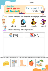 Le son [ch] ch tch - Phonologie anglaise - Carousel of Sounds - Vidéo interactive + Fiche : 2ème Harmos, 3eme, 4ème, 5ème, 6ème, 7ème Harmos - Cycle 2 - PDF à imprimer