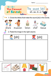 Le son [sh] sh ss ti ci - Phonologie anglaise - Carousel of Sounds - Vidéo interactive + Fiche : 2ème Harmos, 3eme, 4ème, 5ème, 6ème, 7ème Harmos - Cycle 2 - PDF à imprimer