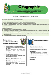 Des habitants inégalement connectés en France et dans le monde - Séquence + vidéo - Miss Boussole : 7ème Harmos - Cycle 3 - PDF à imprimer