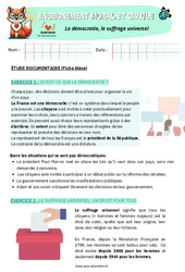 Exercice La démocratie, le suffrage universel - Exercices - EMC : 6ème Harmos - Cycle 3 - PDF à imprimer