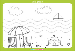 A la plage - Graphismes ludiques : 1ère, 2ème Harmos - Cycle 1 - PDF à imprimer