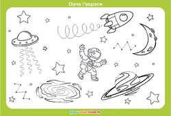Dans l'espace - Graphismes ludiques : 1ère, 2ème Harmos - Cycle 1 - PDF à imprimer