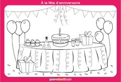 Fête d'anniversaire - Graphismes ludiques : 1ère, 2ème Harmos - Cycle 1 - PDF à imprimer