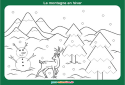 La montagne en hiver - Graphismes ludiques : 1ère, 2ème Harmos - Cycle 1 - PDF à imprimer