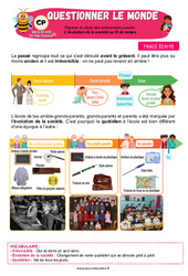 L’évolution de la société au fil du temps - Cours, Leçon - Apis & ses amis : 3eme Harmos - Cycle 2 - PDF à imprimer