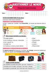 L’évolution de la société au fil du temps - Exercices - Apis & ses amis : 3eme Harmos - Cycle 2 - PDF à imprimer