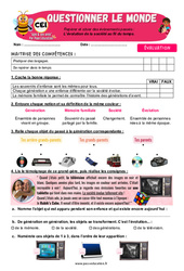 Evaluation L’évolution de la société au fil du temps - Examen Evaluation - Apis & ses amis : 4ème Harmos - Cycle 2 - PDF à imprimer
