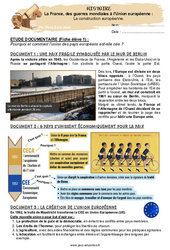 Exercice La construction européenne  - Exercices : 7ème Harmos - Cycle 3 - PDF à imprimer