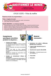 La croissance corporelle - Séquence + vidéo - Apis & ses amis : 4ème Harmos - Cycle 2 - PDF à imprimer
