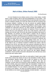 Exercice Noir et blanc, Orhan Pamuk - Littérature : 10ème Harmos - Cycle 4 - PDF à imprimer