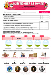 Evaluation Les grandes périodes historiques françaises - Examen Evaluation - Apis & ses amis : 5ème Harmos - Cycle 2 - PDF à imprimer