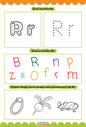 Lettre R - Apprendre à écrire les lettres -  Maternelle : 1ère, 2ème Harmos - Cycle 1 - PDF à imprimer
