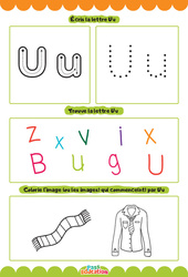 Lettre U - Apprendre à écrire les lettres -  Maternelle : 1ère, 2ème Harmos - Cycle 1 - PDF à imprimer