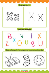 Lettre X - Apprendre à écrire les lettres -  Maternelle : 1ère, 2ème Harmos - Cycle 1 - PDF à imprimer