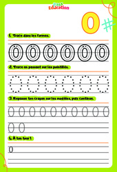 Apprendre à écrire les chiffres de 0 à 8 - Découvrir l'écrit : 2ème Harmos - Cycle 1 - PDF à imprimer