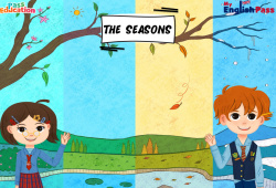 Leçon, exercice et évaluation :<br/> Seasons - Vocabulaire - Vidéo interactive - Apprends l’anglais avec Kelly and James : 2ème Harmos, 3eme, 4ème, 5ème, 6ème, 7ème Harmos