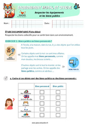 Respecter les équipements et les biens publics - Exercices - EMC : 3eme Harmos - Cycle 2 - PDF à imprimer