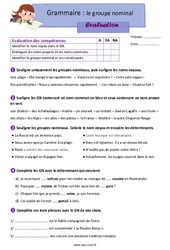 Le groupe nominal - Examen Evaluation avec la correction : 7ème Harmos - Cycle 3 - PDF à imprimer