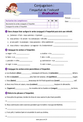 Evaluation L’imparfait de l’indicatif - Examen Evaluation avec les corrections : 6ème Harmos - Cycle 3 - PDF à imprimer