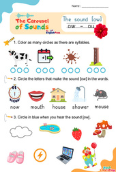 Le son [ow] - Phonologie anglaise - Carousel of Sounds - Vidéo interactive + Fiche : 2ème Harmos, 3eme, 4ème, 5ème, 6ème, 7ème Harmos - PDF à imprimer