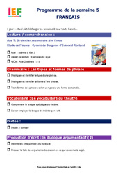 IEF Instruction En Famille, École à la maison pour la Semaine 5 - école à la maison IEF - Fiches  : 10ème Harmos