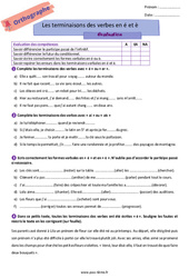 La fin des verbes en [é] et [è] - Examen Evaluation avec les corrigés : 8ème Harmos - Cycle 3 - PDF à imprimer