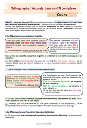Accords dans un GN complexe - Séquence complète : 10ème, 11ème Harmos - PDF à imprimer