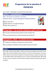 IEF Instruction En Famille, École à la maison pour la Semaine 6 - école à la maison IEF - Fiches  : 10ème Harmos