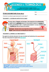 La digestion et les apports nutritifs au corps humain - Exercices - Edith Eprouvette : 7ème Harmos - PDF à imprimer