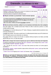 Evaluation La cohérence du texte - Examen Evaluation avec la correction : 9eme Harmos - PDF à imprimer
