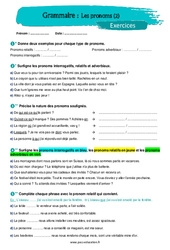 Les pronoms (2) - Exercices avec les corrigés : 9eme Harmos - PDF à imprimer