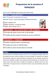 IEF Instruction En Famille, École à la maison pour la Semaine 8 - école à la maison IEF - Fiches  : 10ème Harmos