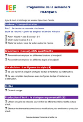 IEF Instruction En Famille, École à la maison pour la Semaine 9 - école à la maison IEF - Fiches  : 10ème Harmos
