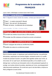 IEF Instruction En Famille, École à la maison pour la Semaine 10 - école à la maison IEF - Fiches  : 10ème Harmos