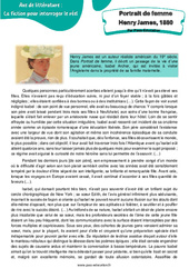 Exercice Portrait de femme (Henry James) - Littérature : 10ème Harmos - PDF à imprimer