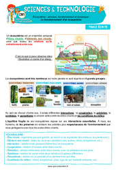 Leçon Le fonctionnement d’un écosystème - Cours, Leçon - Edith Eprouvette : 6ème Harmos - PDF à imprimer