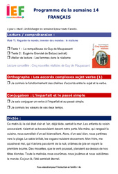 IEF Instruction En Famille, École à la maison pour la Semaine 14 - école à la maison IEF - Fiches  : 10ème Harmos