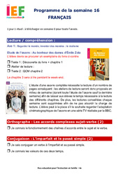 IEF Instruction En Famille, École à la maison pour la Semaine 16 - école à la maison IEF - Fiches  : 10ème Harmos