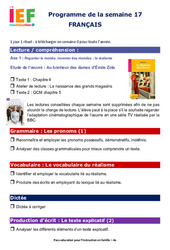 IEF Instruction En Famille, École à la maison pour la Semaine 17 - école à la maison IEF - Fiches  : 10ème Harmos