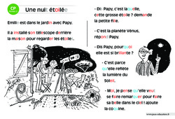 La nuit étoilée - Lecture interactive  -  Luminéo - Niveau 2 : 3eme Harmos