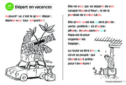 Départ en vacances - Lecture interactive  -  Luminéo - Niveau 2 : 3eme Harmos