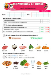 Hygiène de vie et alimentation - Examen Evaluation - Apis & ses amis : 3eme Harmos - PDF à imprimer