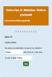 Cours et exercice : Situation de proportionnalité - Fiches  - Exercice en ligne : 8ème Harmos