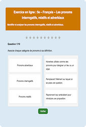 Cours et exercice : Les pronoms interrogatifs, adverbiaux et relatifs - Fiches  - Exercice en ligne : 9eme Harmos