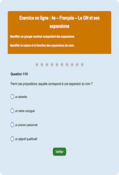 Cours et exercice : Groupe nominal et ses expansions - Fiches  - Exercice en ligne : 10ème Harmos